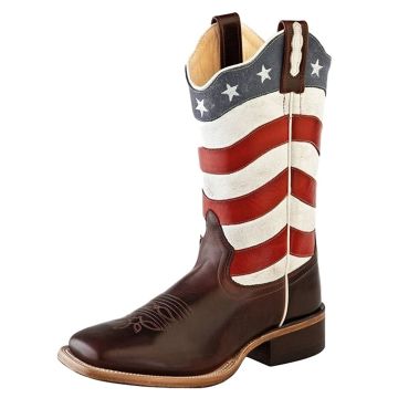 Old West Women's Western Boots Flag
