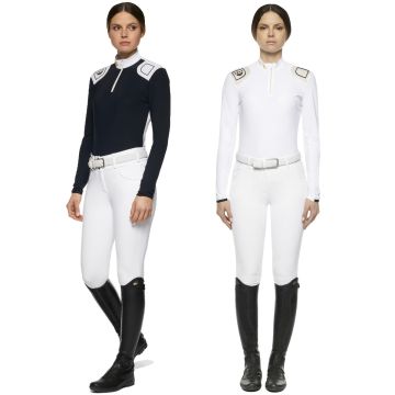 Polo Concours Femme Cavalleria Toscana R-Evo Epaulet Manches Longues