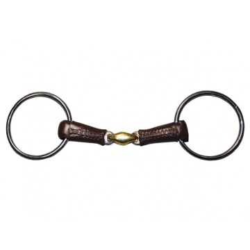 Jump'in Mouth Loose Ring Leather Covered Bit