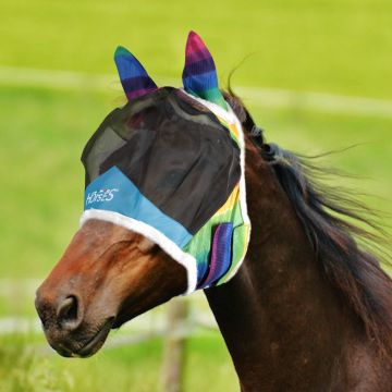 Horses Fly Shield Mask Rainbow