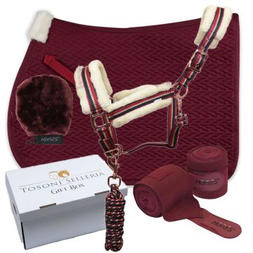 Horses Geschenk Set Devon Bordeaux